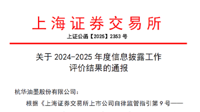 杭華股份信息披露工作喜獲上交所“A級”最高評價！